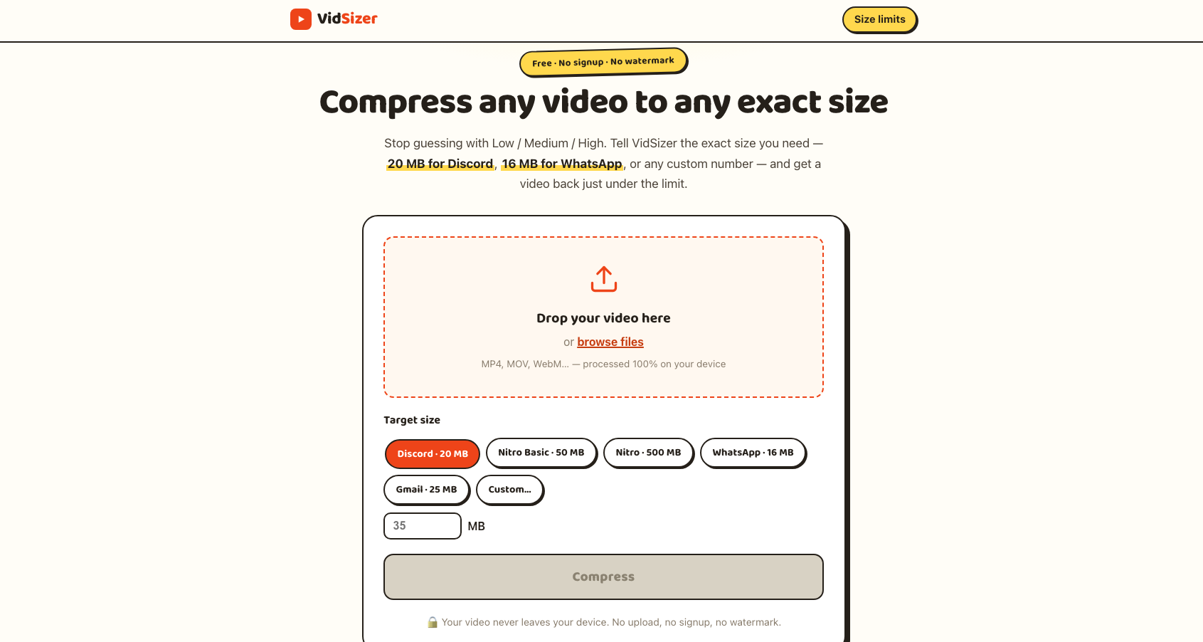 VidSizer screenshot